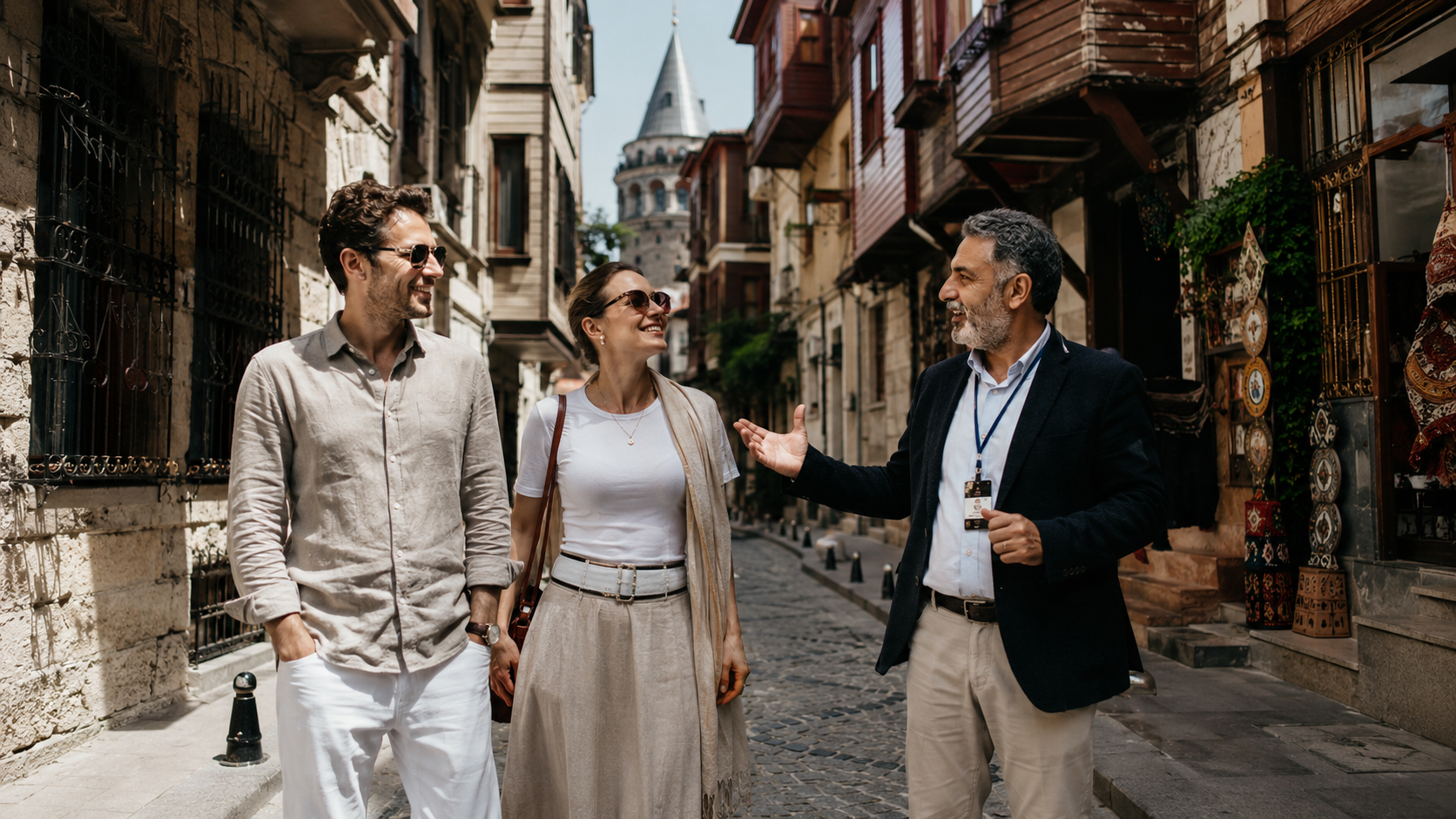 Private Istanbul tour through a historic city street