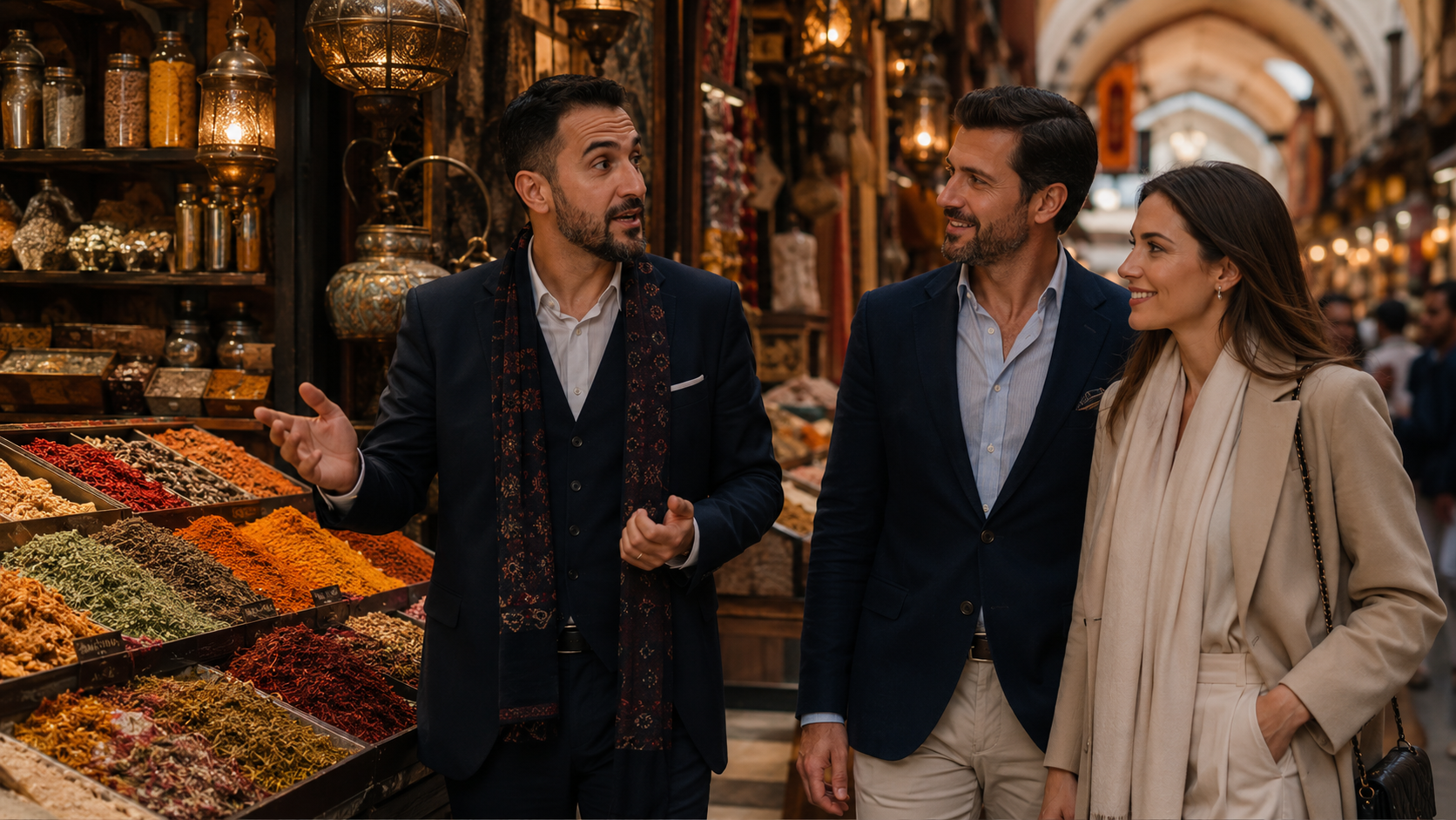 Warm market stroll on a private Istanbul city tour